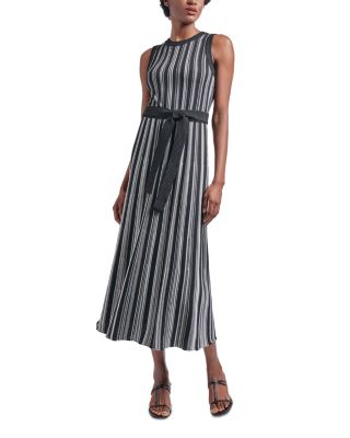 Misook - Rib Knit Striped Maxi Dress