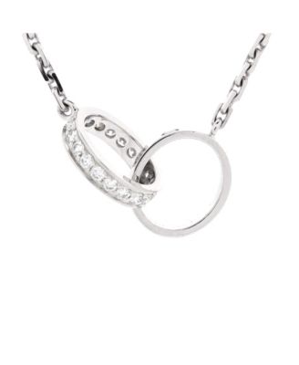 Pre-Owned Cartier Love Interlocking Necklace 18K White Gold and Diamonds
