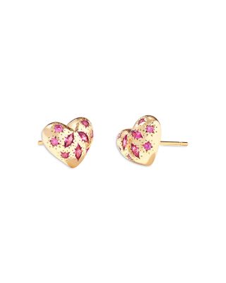 Kendra Scott Holland 14K Gold Plated Mixed Cut Stone Heart Stud Earrings