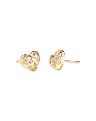 Kendra Scott Holland 14K Gold Plated Mixed Cut Stone Heart Stud Earrings