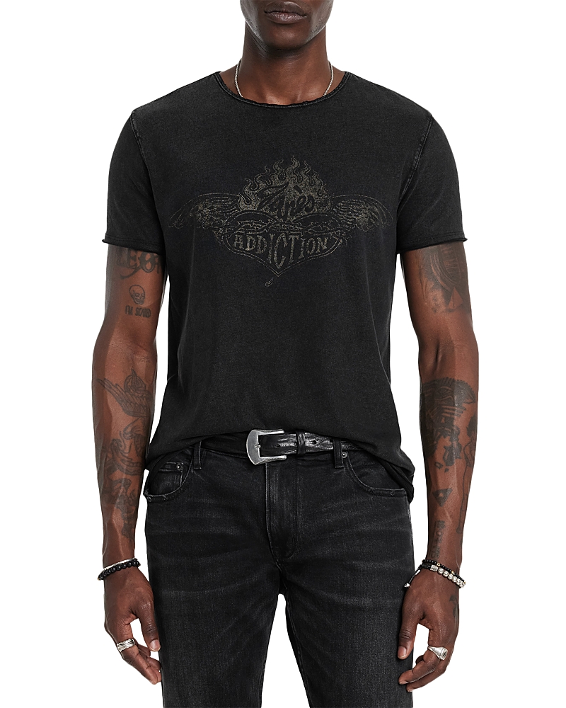 John Varvatos Jane's Addiction Raw Edge Tee In Black