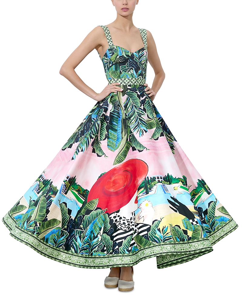 ALICE AND OLIVIA ALICE AND OLIVIA FIA STRUCTURED BUSTIER PALM BEACH DRESS