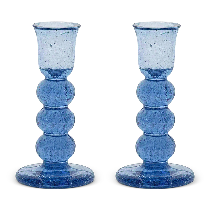 Juliska Provence Set Of 2 Candlesticks In Blue