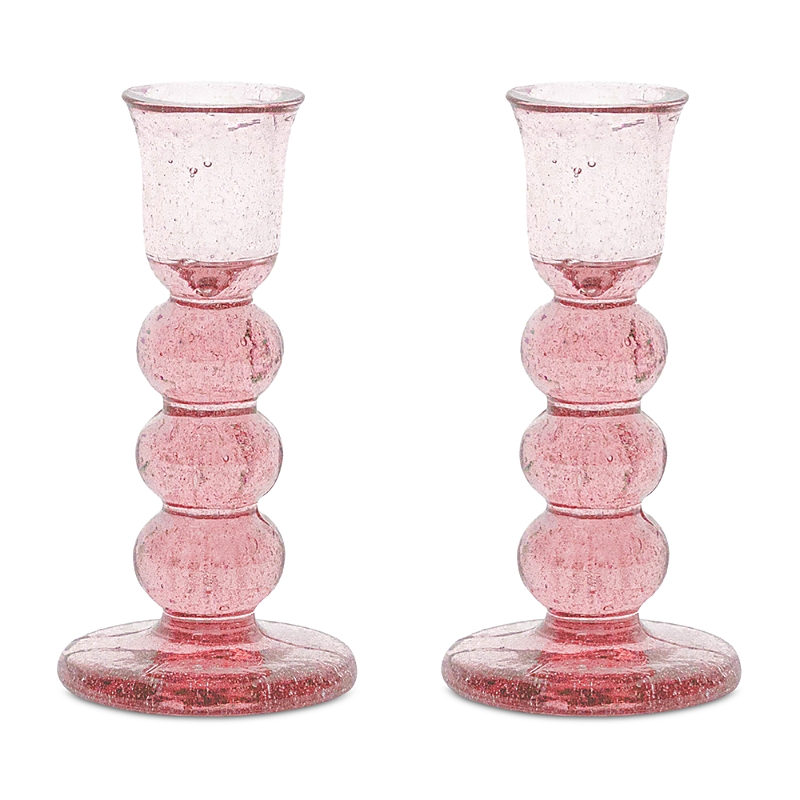 Juliska Provence Set Of 2 Candlesticks In Blush