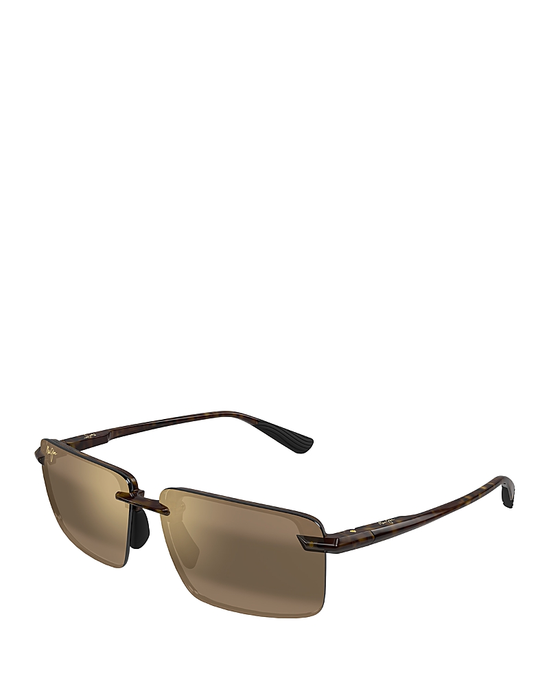 MAUI JIM LAULIMA RIMLESS RECTANGULAR SUNGLASSES, 61MM