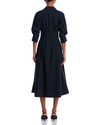 Jazz Poplin Pintuck Midi Dress