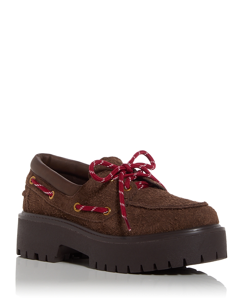 Jeffrey Campbell Crushed-t Platform Loafer In Brown Suede