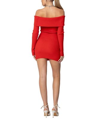 Evi Fold Over Knit Mini Dress
