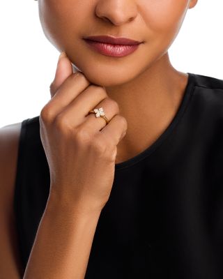  18K Yellow Gold Love in Verona Diamond Flower Ring