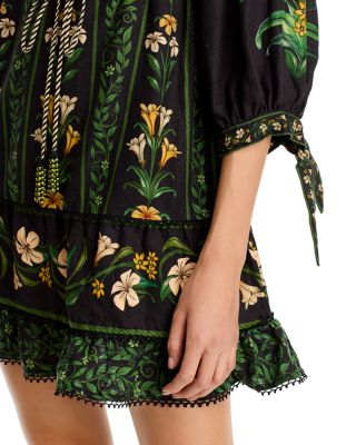 Flowers Arch Black Mini Dress