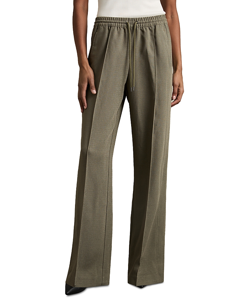 Shop Reiss Sunnie Wide Leg Pants In Khaki