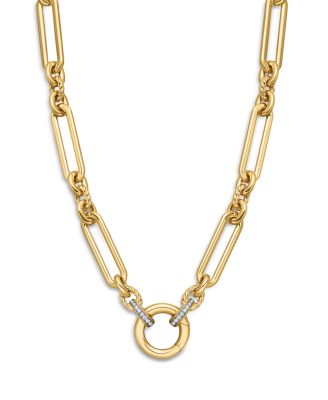 Lexington Chain Necklace in 18K Yellow Gold with Diamonds, 18"