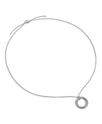 Crossover Pendant Necklace with Diamonds