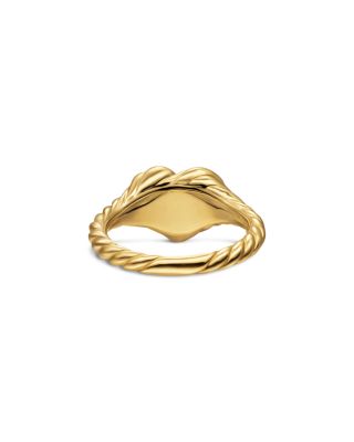 Sculpted Cable Heart Pinky Ring in 18K Yellow Gold, 9mm