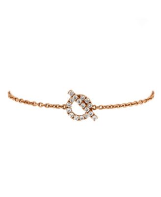 Pre-Owned HERMÈS - Pre-Owned HERMES Pre-Owned Hermes Finesse Bracelet 18K Rose Gold and Diamonds