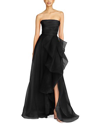 black mob dresses Structural Folded Neckline Cameron Blake MOB Dresses San
