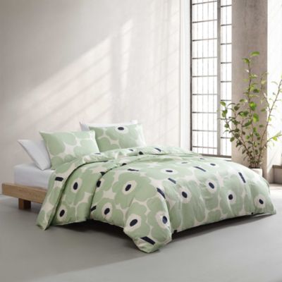 Unikko Cotton 3 Piece Duvet Cover Set, Full Queen