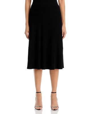 Ribbed Knit Midi Skirt