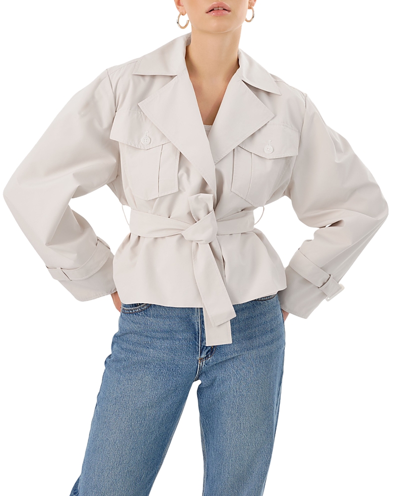Lamarque Short Trench Jacket In Whisper White
