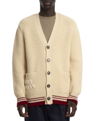 AMI - Regular Fit Ribbed Wool Cardigan