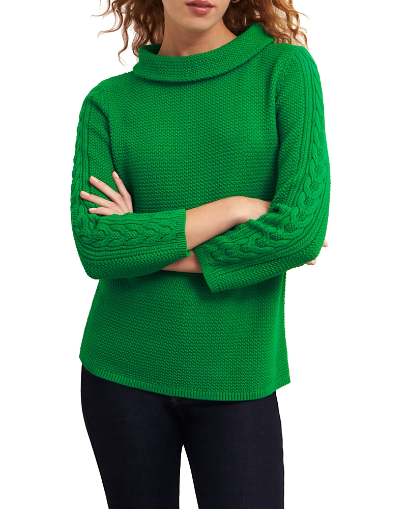 Hobbs London Camilla Boat Neck Cable Knit Sleeve Sweater