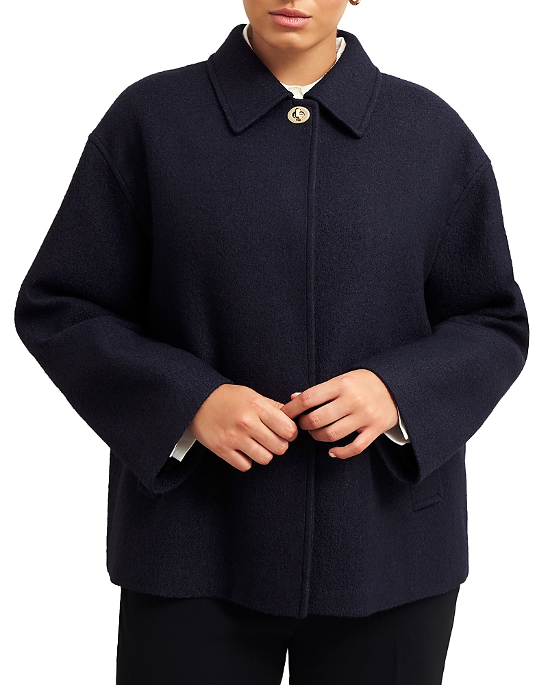 Hobbs London Payton Single Breast Coat In Navy