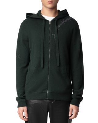 Zadig & Voltaire - Clash Merino Wool & Cashmere Tattoo Embroidered Hooded Cardigan
