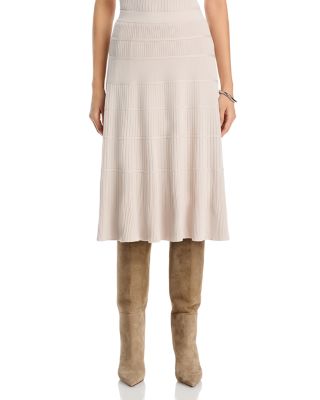 Ribbed Knit Midi Skirt