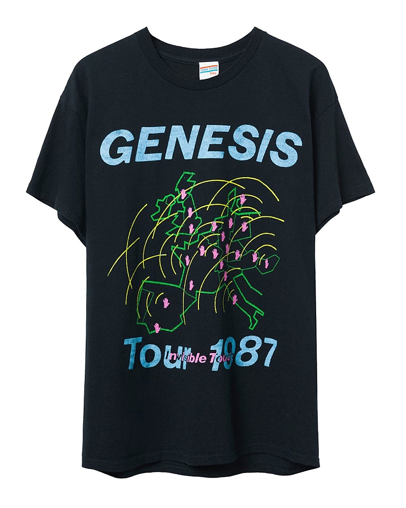 Junk Food Clothing Unisex Genesis Invisible Touch Tour 1987 Flea Market Tee In Black