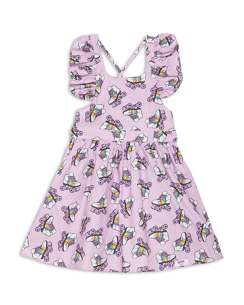 Worthy Threads Girls' Ruffle Sleeve Dress in Rollerskates - Little Kid, Big Kid
