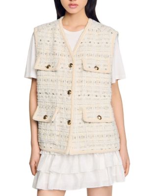 Sandro - Sleeveless Tweed Jacket