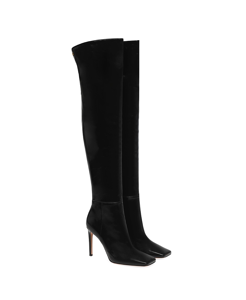 Gianvito Rossi 100mm Over The Knee Nappa Leather Boots In Black