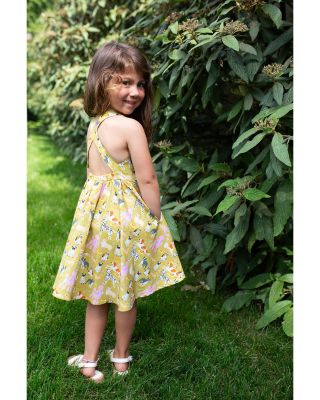 Girls' Woven Cross Back Dress in Dogs - Little Kid