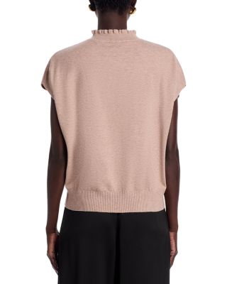 Ruffled Mock Neck Sweater