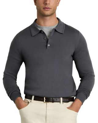REISS - Slim Fit Trafford Long Sleeve Merino Wool Polo Shirt
