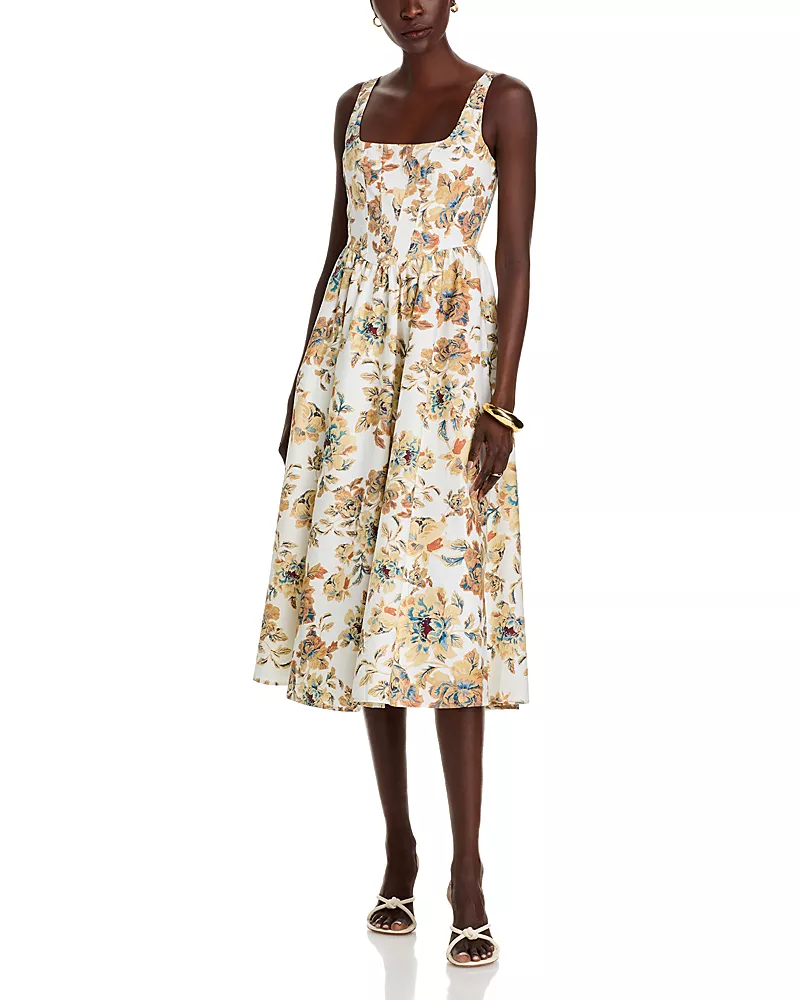 Wayf Desi Corset Midi Dress