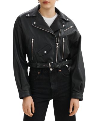 LAMARQUE Dylan Cropped Leather Biker Jacket Bloomingdale's