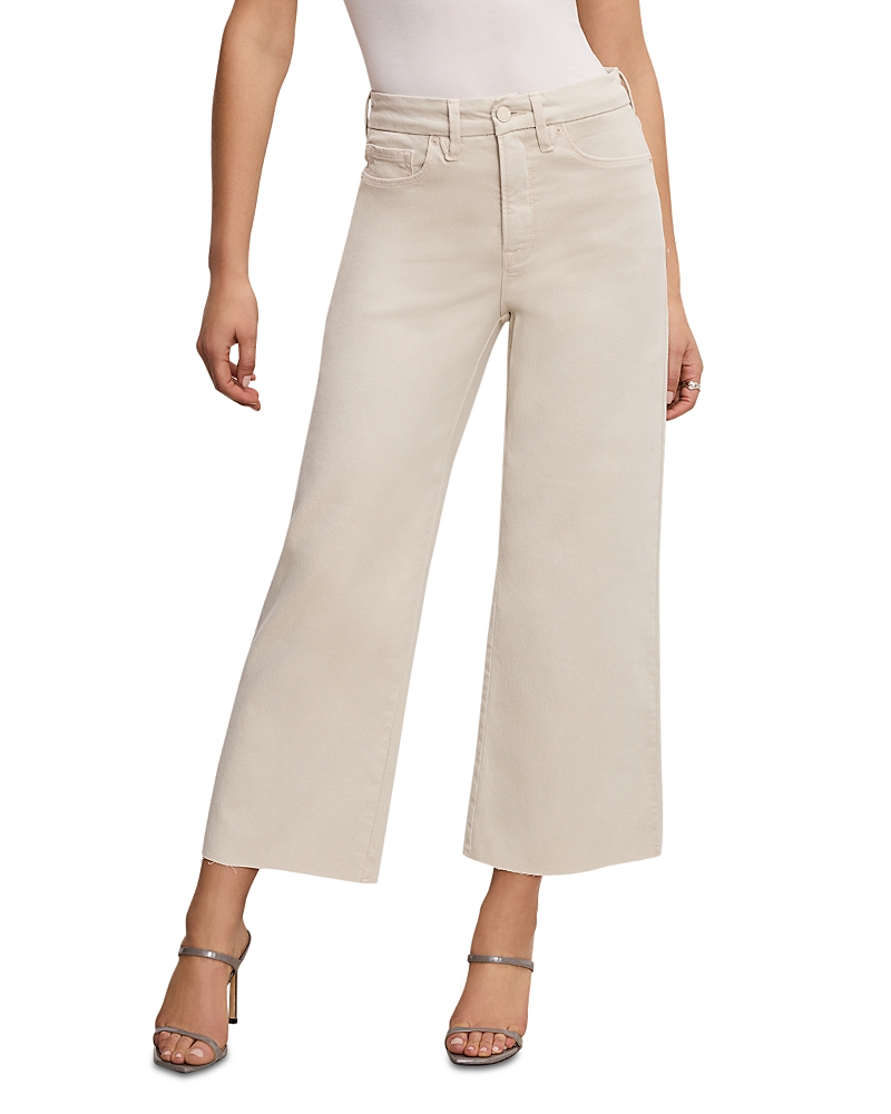 Good American Good Waist Palazzo Crop Jeans Bone001 In Bn