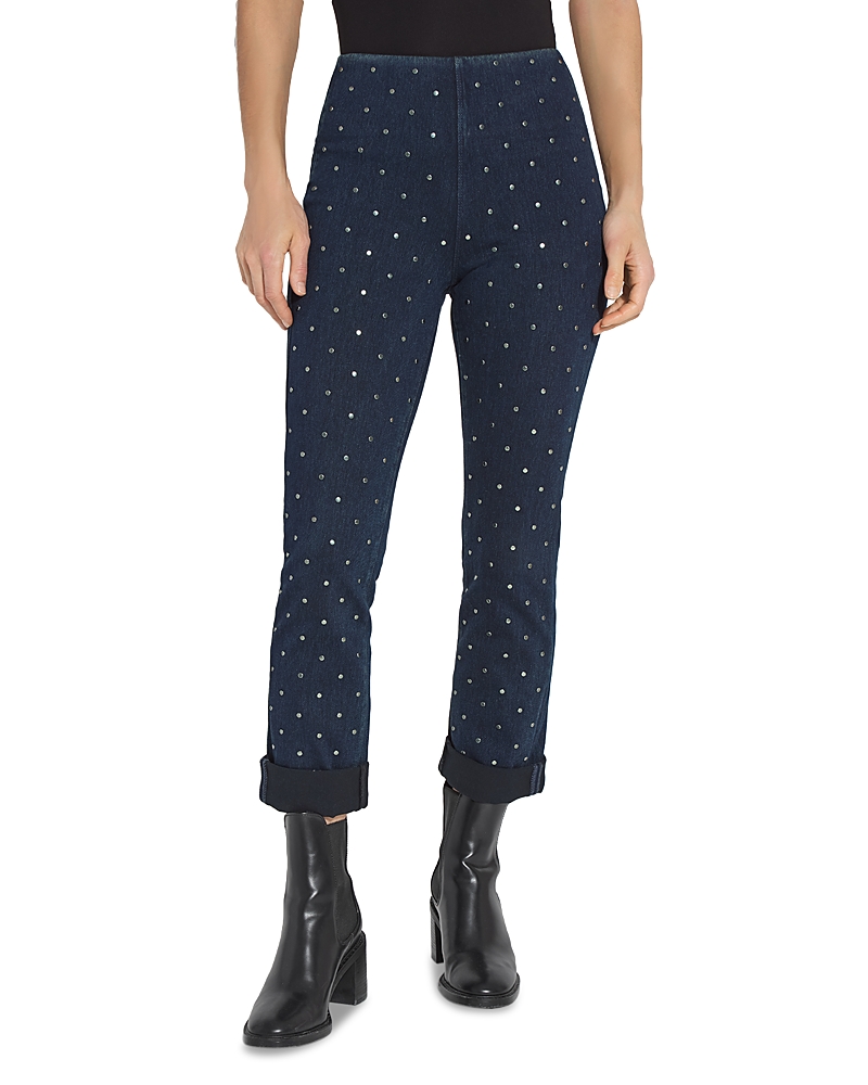 Lyssé Lysse Studded Boyfriend Denim Pants In Indigo
