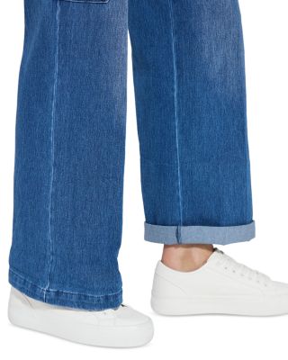 Scout High Rise Cuffed Cargo Jeans in Mid Wash