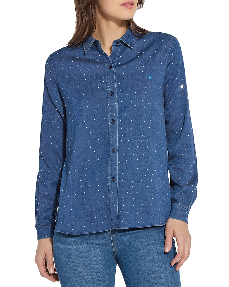 Lysse Cataleya Crystal Stud Chambray Shirt