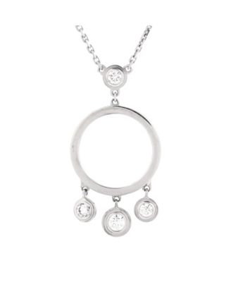 Pre-Owned Cartier - Drop Charms Circle Necklace 18K White Gold with Diamonds