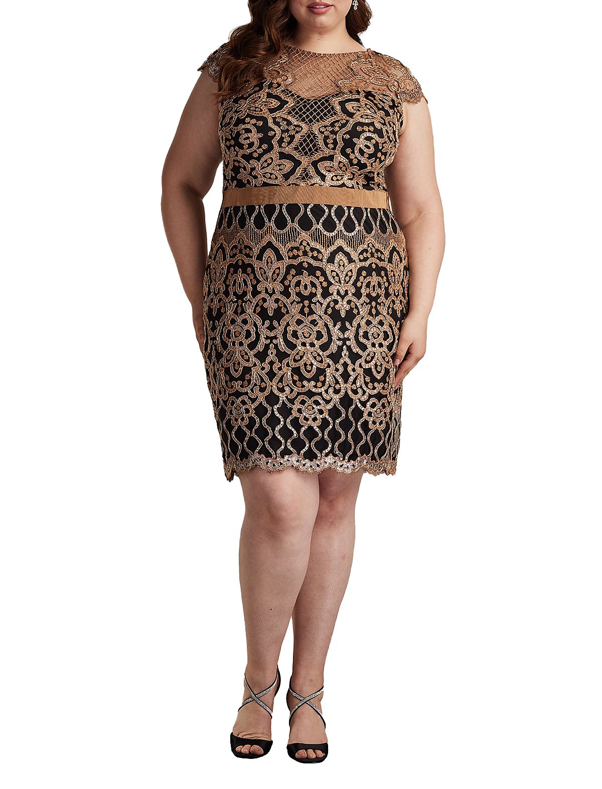 Tadashi Shoji Plus Miranda Sequin Embroidered Dress