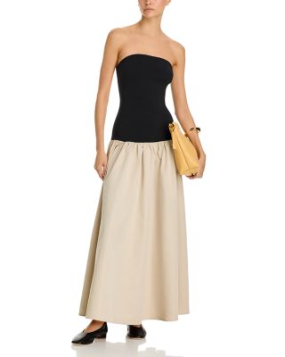 Mixed Media Drop Waist Dress