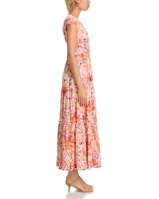 Floral V Neck Maxi Dress