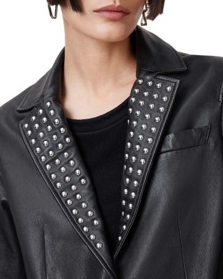Corinna Leather Studded Blazer