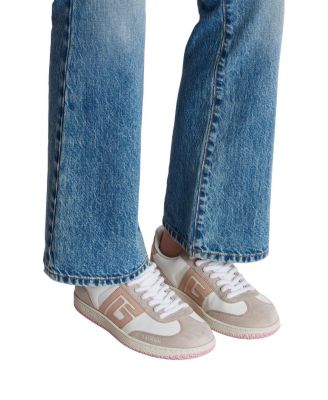 Women's Swan Trainers in Calfskin and Suede