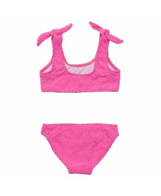  Girls' Bubblegum Bloom Crop Bikini and Bottom Set - Little Kid, Big Kid
