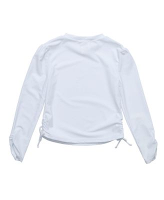 Girls' Rouched Long Sleeve Rash Top - Little Kid, Big Kid