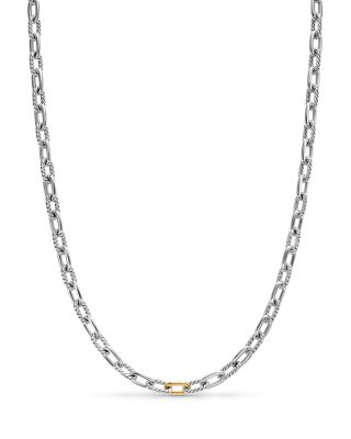 David Yurman - Men's DY Madison&reg; Chain Necklace in Sterling Silver with 18K Yellow Gold, 6mm